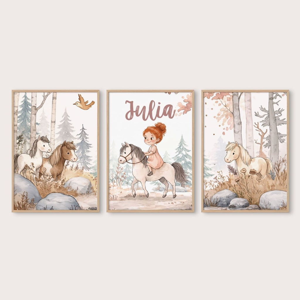 Magic Ponies – Zestaw Personalizowanych Plakatów - Tiny Lines