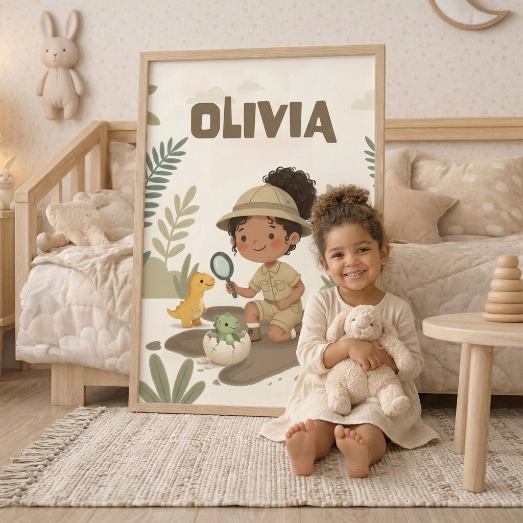 Dino Explorer – Custom Poster - Tiny Lines