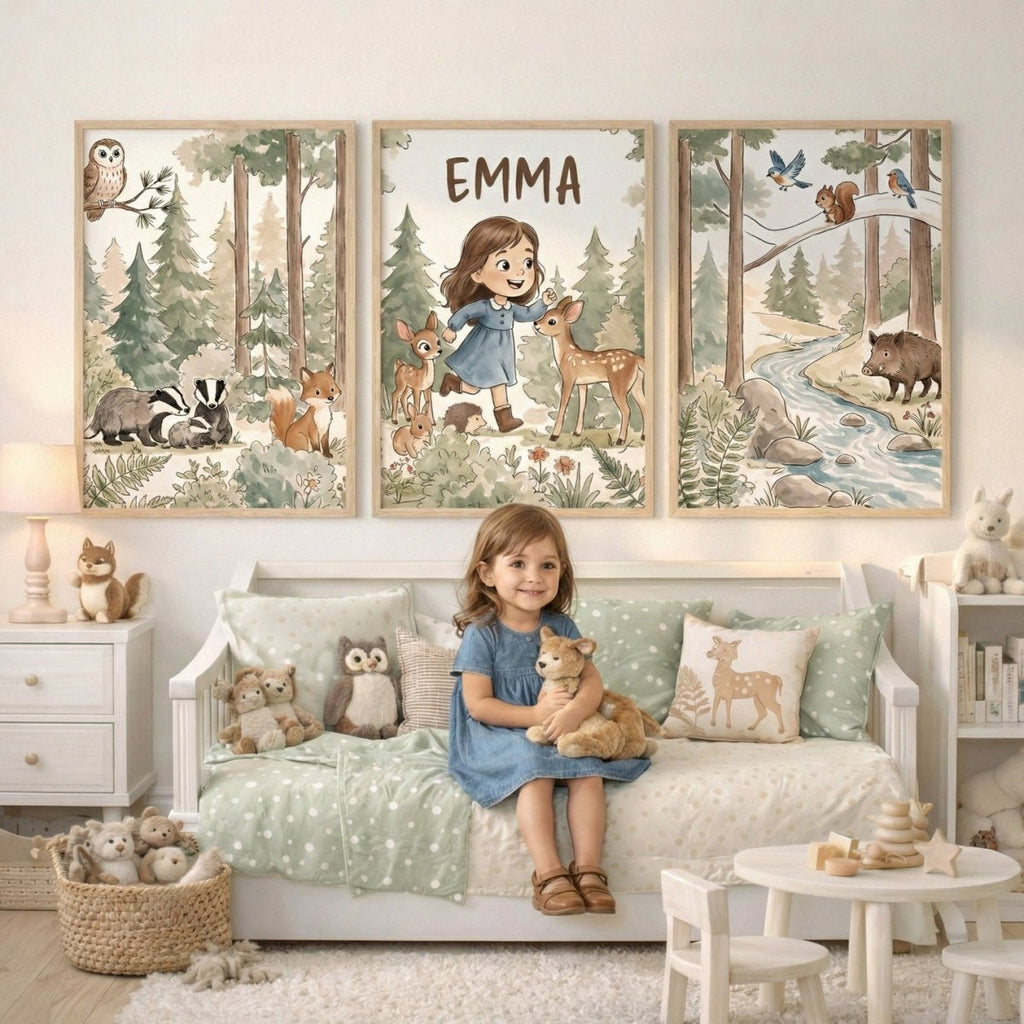 Little Woodland – Custom Poster Set - Tiny Lines
