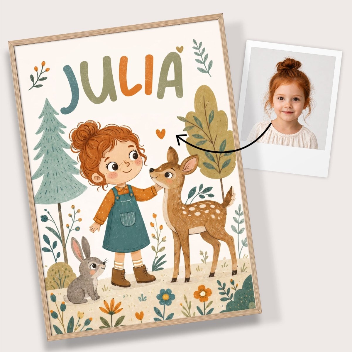 Leśna wycieczka – Zestaw Personalizowanych Plakatów - Tiny Lines