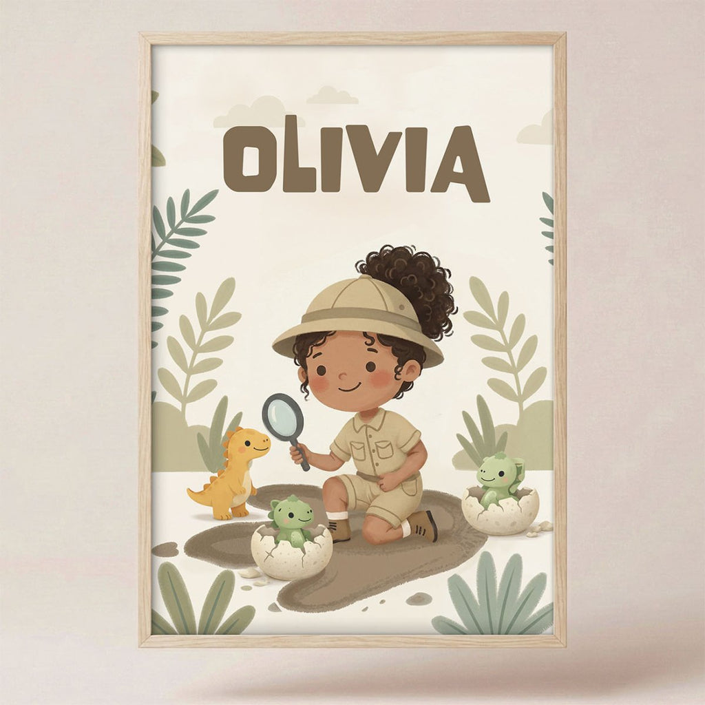 Dino Explorer – Custom Poster - Tiny Lines