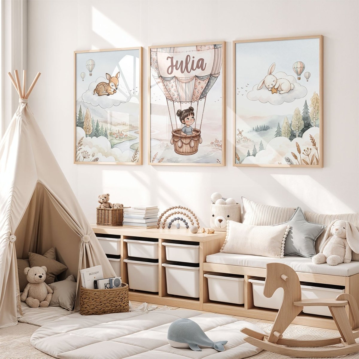 Lot Balonem – Zestaw Personalizowanych Plakatów - Tiny Lines