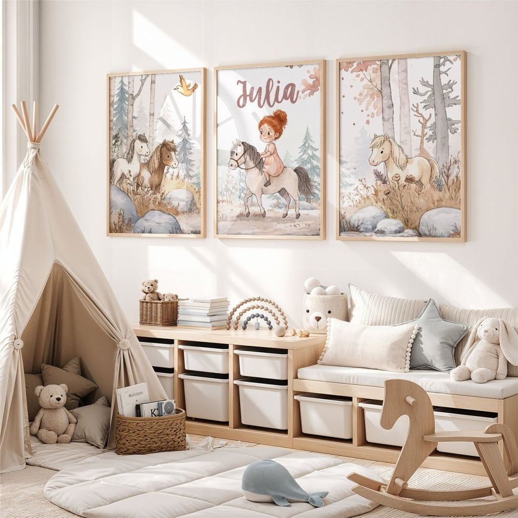 Magic Ponies – Zestaw Personalizowanych Plakatów - Tiny Lines