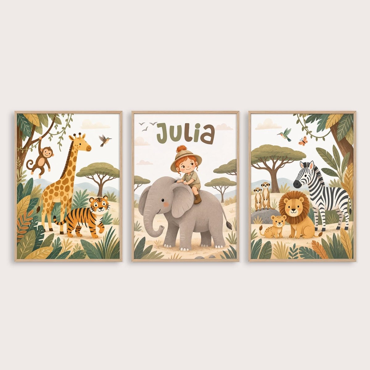 Safari – Zestaw Personalizowanych Plakatów - Tiny Lines